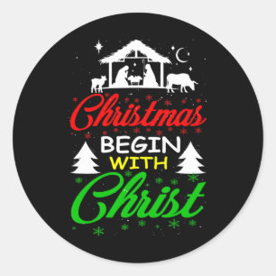 クリスマスはキリストから始まる ラウンドシール