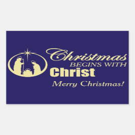 クリスマスはキリストから始まる 長方形シール