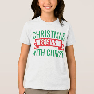 クリスマスはキリストから始まる-15523 Tシャツパーカー トライブレンドTシャツ