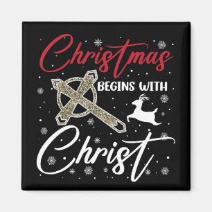 クリスマスはキリストから始まる Xmas キリスト教 マグネット