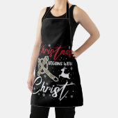 クリスマスはキリストから始まる Xmas クリスチャン エプロン (インサイチュ)