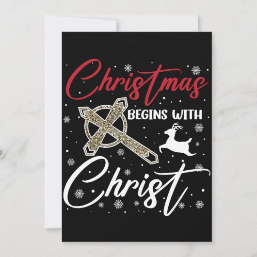 クリスマスはキリストから始まる Xmas クリスチャン 招待状 (正面)