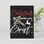 クリスマスはキリストから始まる Xmas クリスチャン 招待状 (スタンド正面)