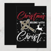 クリスマスはキリストから始まる Xmas クリスチャン 招待状 (正面/裏面)