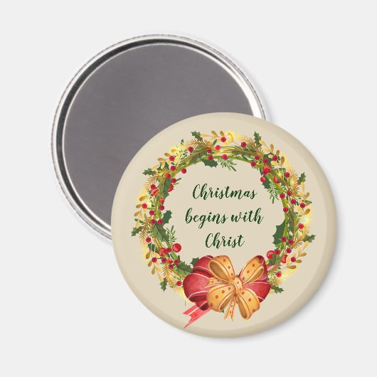 クリスマスはキリストの引用文から始感動的まる マグネット (正面/裏面)