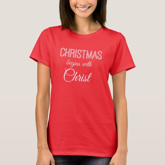 クリスマスはキリスト引用文から始まる Tシャツ (正面)
