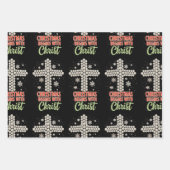 クリスマスはキリスト教の雪のクリスマスから始まる ラッピングペーパーシート (正面)