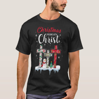 クリスマスはキリスト雪だるまクリスチャン・クロから始まる Tシャツ