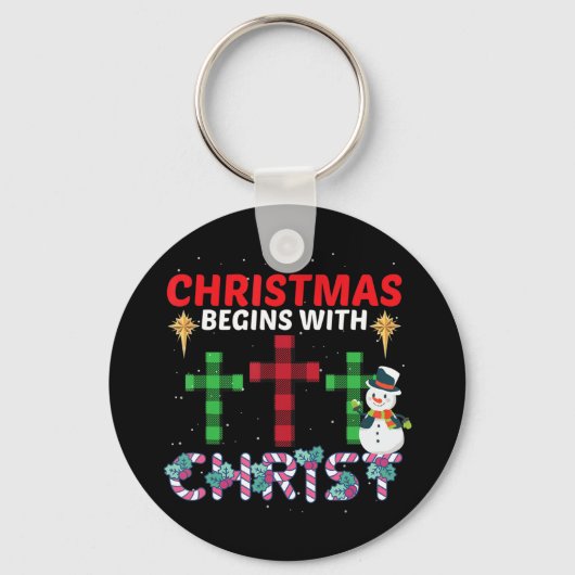 クリスマスはキリスト雪だるまクリスチャン・レルから始まる キーホルダー (正面)