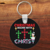 クリスマスはキリスト雪だるまクリスチャン・レルから始まる キーホルダー (正面)