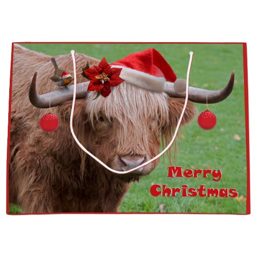 クリスマスはギフトバッグを親しくします ラージペーパーバッグ (正面)