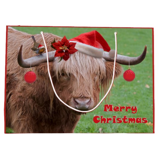 クリスマスはギフトバッグを親しくします ラージペーパーバッグ (裏面)