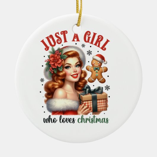 クリスマスはクリスマスが大好きな女の子に贈る セラミックオーナメント (正面)