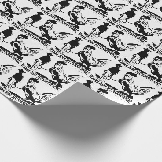 クリスマスはクリスマスハヌカーに乗りたいと思います ラッピングペーパー (角)