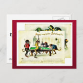 クリスマスはサル遊のゴルフ、カエルを見ている シーズンポストカード (正面/裏面)