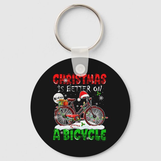 クリスマスはサンタの自転車に乗ってた方が良い コラボ キーホルダー (正面)