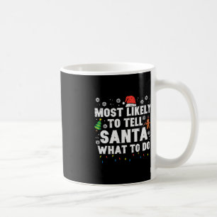 クリスマスはサンタクロースに何をすべきかクリスマス家族 コーヒーマグカップ