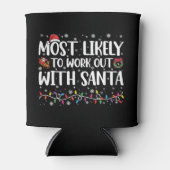 クリスマスはサンタファミリーと一緒に働く可能性が高い 缶クーラー (正面)