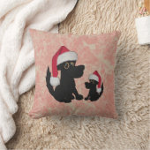 クリスマスはサンタ赤いMojoの枕の後をつけます クッション (ブランケット)