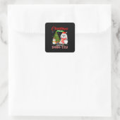 クリスマスはシーズー（犬）Tzu Santa Hat Lighで良い スクエアシール (バッグ)