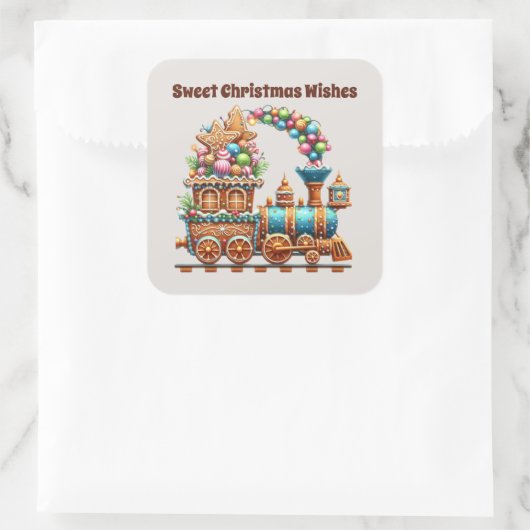 クリスマスはジンジャーブレッドの列車を願う スクエアシール (バッグ)