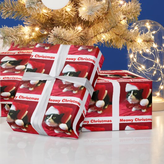 クリスマスはタキシード猫ラッピング紙 ラッピングペーパー (クリスマス)