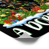 クリスマスはドベルマン犬のクリスマスツリーL ポスター (角)