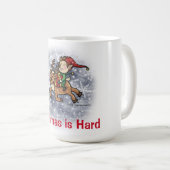 クリスマスはハードErnieおよびラーフのブリザードのマグです コーヒーマグカップ (正面右)