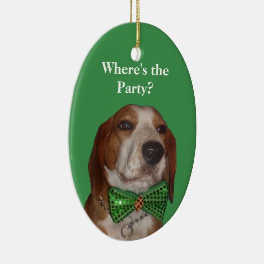 クリスマスはビーグル犬のためですも セラミックオーナメント (右)