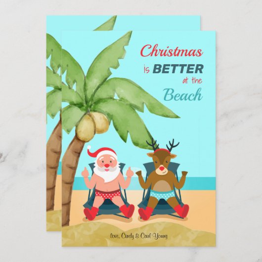 クリスマスはビーチのカード シーズンカード (正面/裏面)