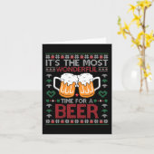 クリスマスはビールの醜いクリスマスのために素晴らしい時間 カード (黄色い花)