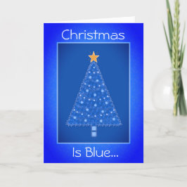 クリスマスはブルーホリデーツリーフォールディングホリデーカード シーズンカード