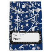 クリスマスはブルー&シルバー ミディアムペーパーバッグ (正面)