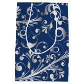 クリスマスはブルー&シルバー ミディアムペーパーバッグ (裏面)