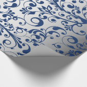 クリスマスはブルー&シルバー ラッピングペーパー (角)