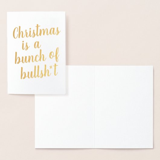 クリスマスはブル – タイポグラフィ・カード 箔カード (ディスプレー)