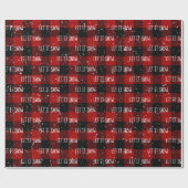 クリスマスはプレイド上の雪の文字 ラッピングペーパー (フラット)