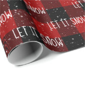 クリスマスはプレイド上の雪の文字 ラッピングペーパー (ロールコーナー)