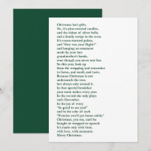 クリスマスはプレゼントではない (グリーン) 写真なしポエムカード