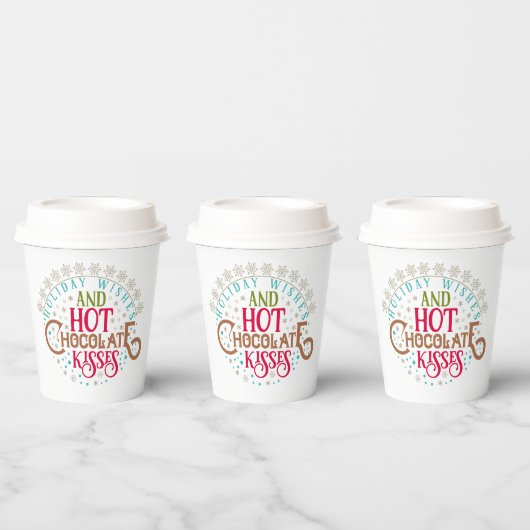 クリスマスはホットチョコレートのキスを願う 紙コップ (複数)