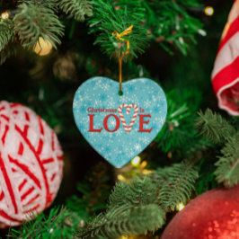 クリスマスはラブスノーフレークパーソナライズされた セラミックオーナメント