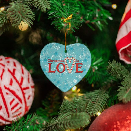 クリスマスはラブスノーフレークパーソナライズされた セラミックオーナメント