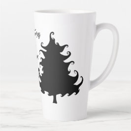 クリスマスはラブブラックツリーことわざ カフェラテマグ