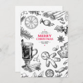 クリスマスはヴィンテージスケッチを扱う。クリスマス シーズンカード (正面/裏面)