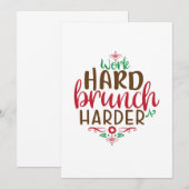 クリスマスは仕事を頑張って、朝食を頑張って楽しもう 招待状 (正面/裏面)