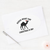 クリスマスは何日か分かる?ああー! 楕円形シール (封筒)