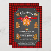 クリスマスは募金活動のイベントのクッキーのパーティーを離れて焼けます 招待状 (正面/裏面)