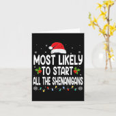 クリスマスは可能性が高いすべてのシェナニガンスの家族を開始 カード (黄色い花)