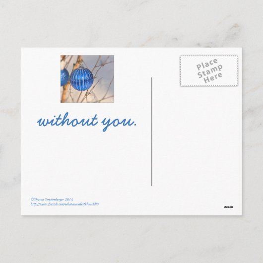 「クリスマスは君がいないと青くなる」はがき シーズンポストカード (裏面)
