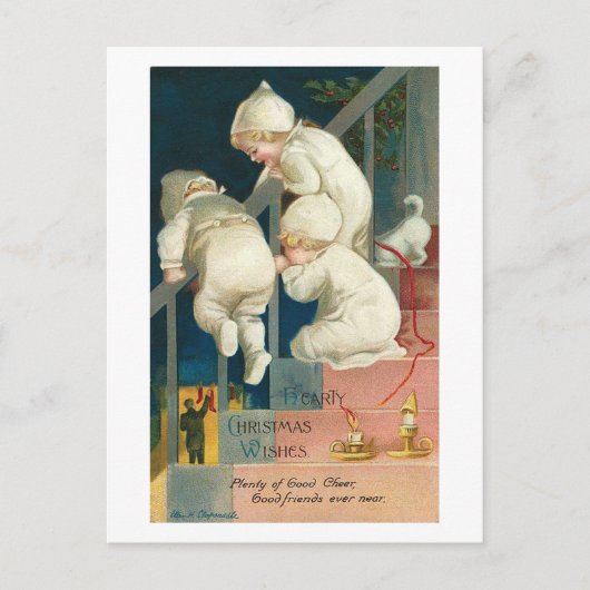 クリスマスは子どものピーキングカードを心からお祈り シーズンポストカード (正面)